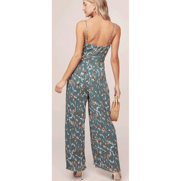 ASTR THE LABEL Teal Multi Floral Sleeveless Jumpsuit - Picture 3 of 9
